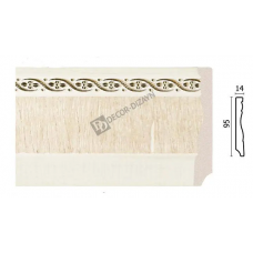 Плинтус широкий с каб. каналом Decor Dizayn 153-6 Полистирол 2400*95*15 мм