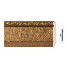 Плинтус малый с каб. каналом Decor Dizayn 144-3 Полистирол 2400*80*11 мм